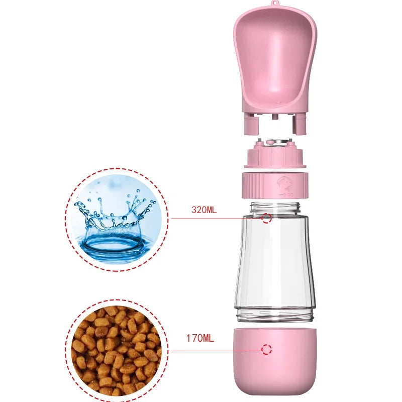 Portable dog water bottle || Portable dog food bottle || Leakproof pet drinking bottle