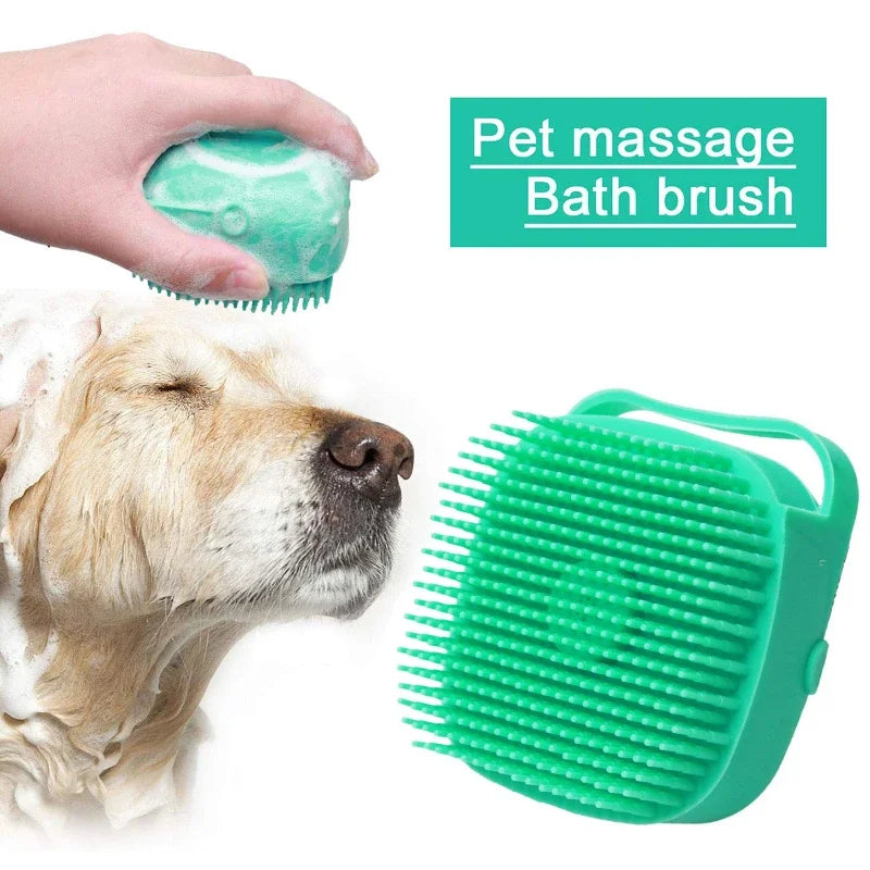 Pet Dog Shampoo Brush || Grooming Scrubber  for Bathing