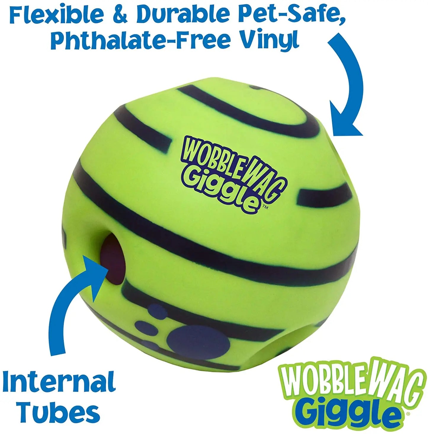 Wobble Wag Giggle Glow Ball || Fun Giggle Sounds pet toy