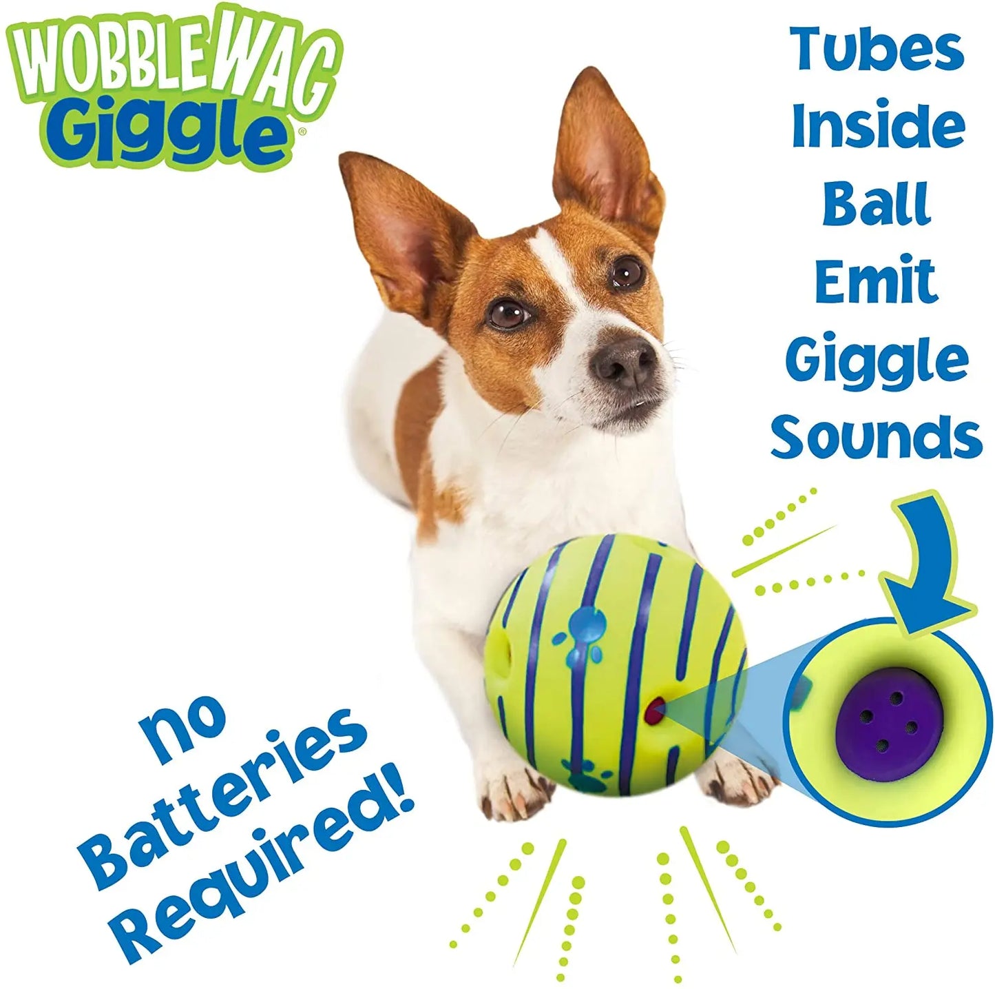 Wobble Wag Giggle Glow Ball || Fun Giggle Sounds pet toy